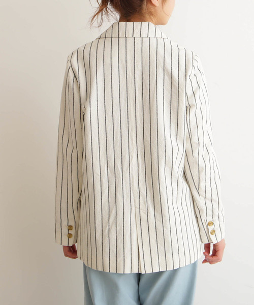 FREE'S MART（フリーズマート）の「◇綿麻ストライプWジャケット