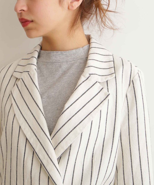 FREE'S MART（フリーズマート）の「◇綿麻ストライプWジャケット
