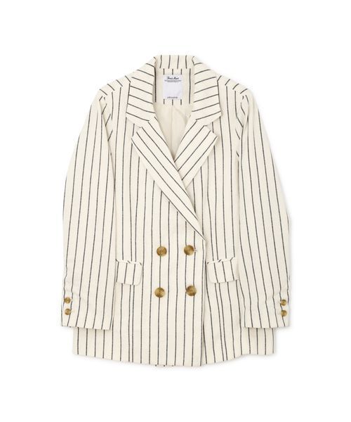 FREE'S MART(フリーズマート)の「◆綿麻ストライプWジャケット【セットアップ対応商品】(テーラードジャケット・レディース・ホワイト系その他/ベージュ系その他・SMALL/MEDIUM)」の10枚目の写真