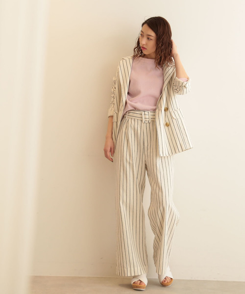 FREE'S MART(フリーズマート)の「◆綿麻ストライプWジャケット【セットアップ対応商品】(テーラードジャケット・レディース・ホワイト系その他/ベージュ系その他・SMALL/MEDIUM)」の21枚目の写真