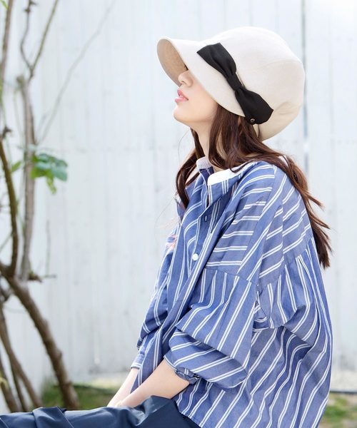 IRODORI（イロドリ）の「イロドリ 洗えるUVキャスケット マニフィック レディース 全11色  irodori（キャスケット・レディース・ブラック/ブラック系その他/グレー/モカ/ナチュラル/ネイビー/ブラック系その他2/ブラウン系その他/ベージュ系その他/ブルー系その他/オリーブ・LARGE/MEDIUM）」の8枚目の写真