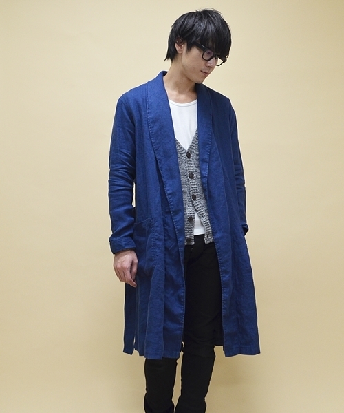 SHIPS JET BLUE（シップスジェットブルー）の「JB: リネン/ガウンコート■（その他アウター・メンズ・チャコールグレー/ブルー・SMALL/MEDIUM）」の2枚目の写真