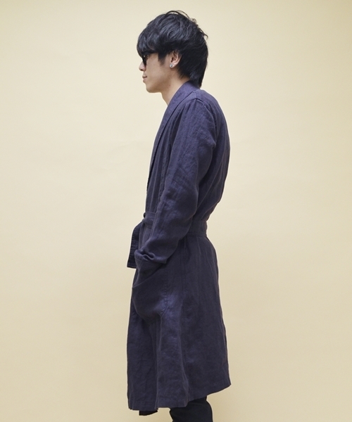 SHIPS JET BLUE（シップスジェットブルー）の「JB: リネン/ガウンコート■（その他アウター・メンズ・チャコールグレー/ブルー・SMALL/MEDIUM）」の3枚目の写真