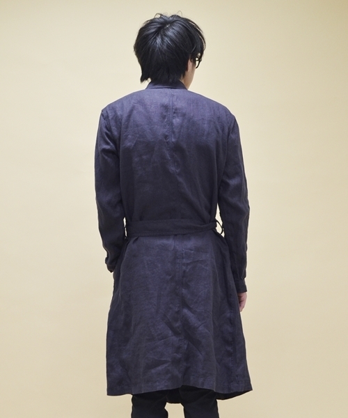 SHIPS JET BLUE（シップスジェットブルー）の「JB: リネン/ガウンコート■（その他アウター・メンズ・チャコールグレー/ブルー・SMALL/MEDIUM）」の4枚目の写真