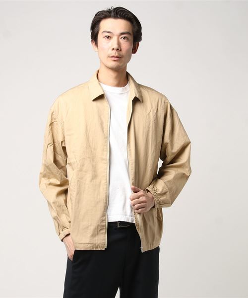 WEGO(ウィゴー)の「WEGO/リネンブレンドスイングトップ(ブルゾン・メンズ・ベージュ/ネイビー・MEDIUM/LARGE)」の7枚目の写真