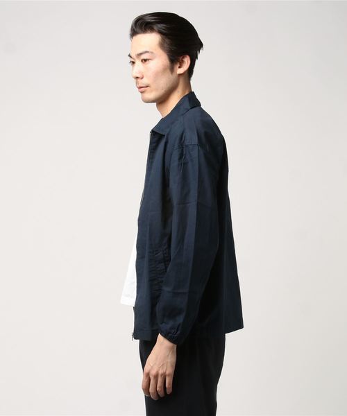 WEGO(ウィゴー)の「WEGO/リネンブレンドスイングトップ(ブルゾン・メンズ・ベージュ/ネイビー・MEDIUM/LARGE)」の3枚目の写真