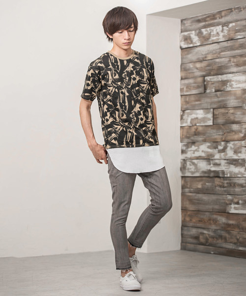 MinoriTY（マイノリティ）の「総柄Ｔシャツ（Tシャツ/カットソー・メンズ・ホワイト系その他/ブラック系その他/ホワイト系その他2/ブラック系その他2/ホワイト系その他3/ベージュ系その他/ホワイト系その他4/ブルー系その他・M/L）」の15枚目の写真