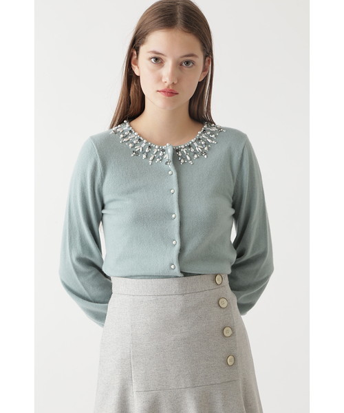 JILL STUART（ジルスチュアート）の「◆ ナタールニットカーディガン（カーディガン/ボレロ・レディース・ブラック/ホワイト/ライトグリーン・FREE）」の6枚目の写真