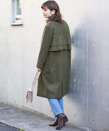 natural couture | バックフリルロングチェスター(チェスターコート)