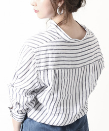 coen | フレンチリネンバンドカラーシャツ(シャツ/ブラウス)