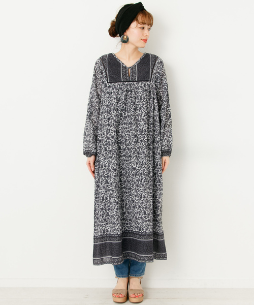 放棄された 新鮮な 地中海 エアリー コットン エスニック フラワー 柄 ワンピース Legionpost328 Org