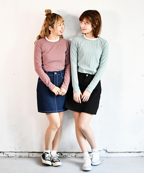 PairPair（ペアペア）の「定番デニム台形スカート（スカート・レディース・インディゴブルー・SMALL/MEDIUM）」の2枚目の写真