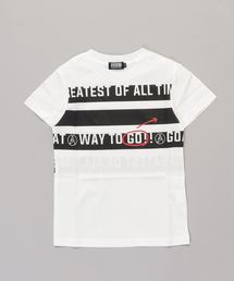 G.O.A.T（ゴート）の「天竺シルケット加工 ボーダーロゴTシャツ(110～130cm)（Tシャツ/カットソー）」