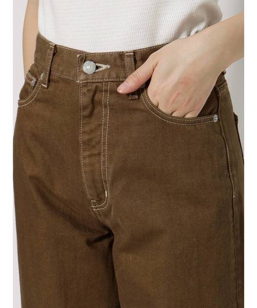 Ungrid（アングリッド）の「カラーフレアステッチデザインデニム（デニムパンツ・レディース・オフホワイト/ブラウン・24inch/25inch/26inch）」の13枚目の写真