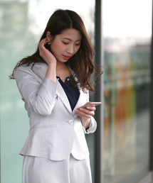 Astoria  Fleure（アストリアフルール）の「「手洗い可能/麻調合繊」　テーラードジャケット（スーツジャケット・レディース）」