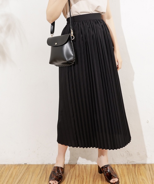 natural couture（ナチュラルクチュール）の「アンティークデシンプリーツスカート（スカート・レディース・ブラック/サックスブルー/アイボリー/モカ/ブルー系その他/グレイッシュベージュ・FREE）」の4枚目の写真