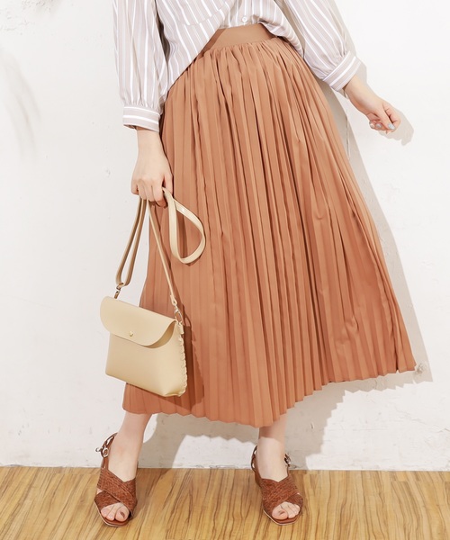 natural couture（ナチュラルクチュール）の「アンティークデシンプリーツスカート（スカート・レディース・ブラック/サックスブルー/アイボリー/モカ/ブルー系その他/グレイッシュベージュ・FREE）」の5枚目の写真