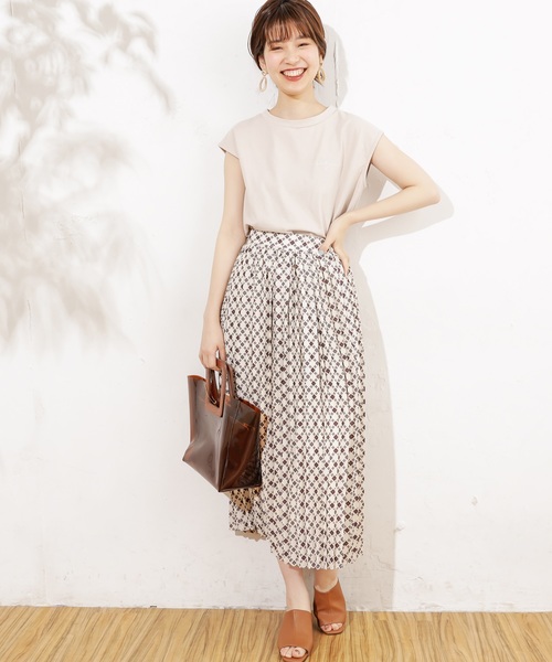 natural couture（ナチュラルクチュール）の「アンティークデシンプリーツスカート（スカート・レディース・ブラック/サックスブルー/アイボリー/モカ/ブルー系その他/グレイッシュベージュ・FREE）」の13枚目の写真