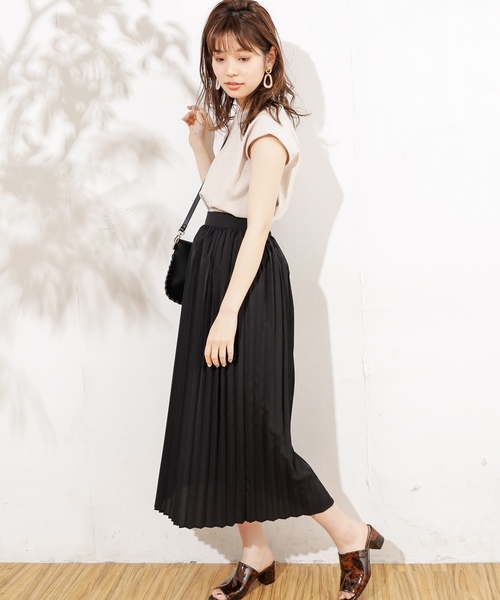 natural couture（ナチュラルクチュール）の「アンティークデシンプリーツスカート（スカート・レディース・ブラック/サックスブルー/アイボリー/モカ/ブルー系その他/グレイッシュベージュ・FREE）」の20枚目の写真