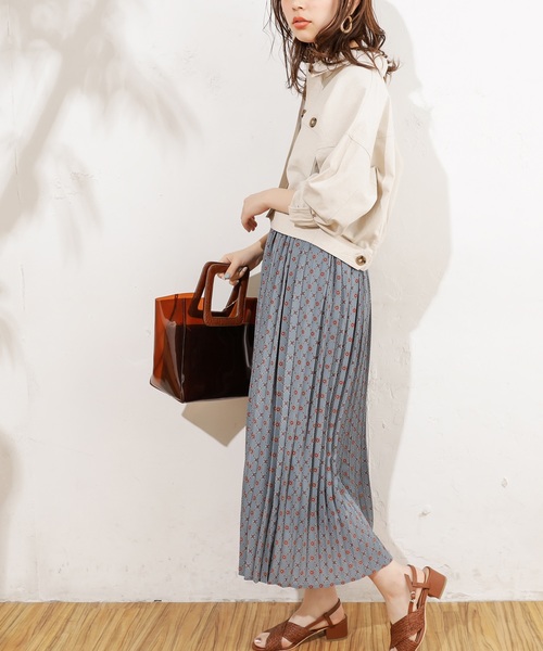 natural couture（ナチュラルクチュール）の「アンティークデシンプリーツスカート（スカート・レディース・ブラック/サックスブルー/アイボリー/モカ/ブルー系その他/グレイッシュベージュ・FREE）」の15枚目の写真