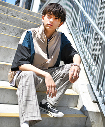 kutir | 【ウルトラルーズシルエット】肩配色ハーフジッププルオーバー(シャツ/ブラウス)