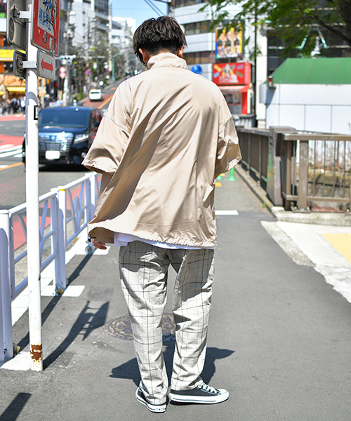 kutir（クティール）の「【ウルトラルーズシルエット】肩配色ハーフジッププルオーバー（シャツ/ブラウス・メンズ・ブラック/ベージュ/グリーン/ラベンダー・MEDIUM/LARGE）」の17枚目の写真