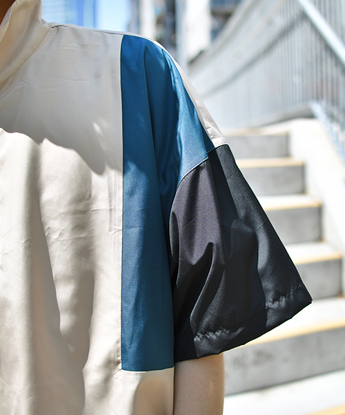 kutir（クティール）の「【ウルトラルーズシルエット】肩配色ハーフジッププルオーバー（シャツ/ブラウス・メンズ・ブラック/ベージュ/グリーン/ラベンダー・MEDIUM/LARGE）」の22枚目の写真