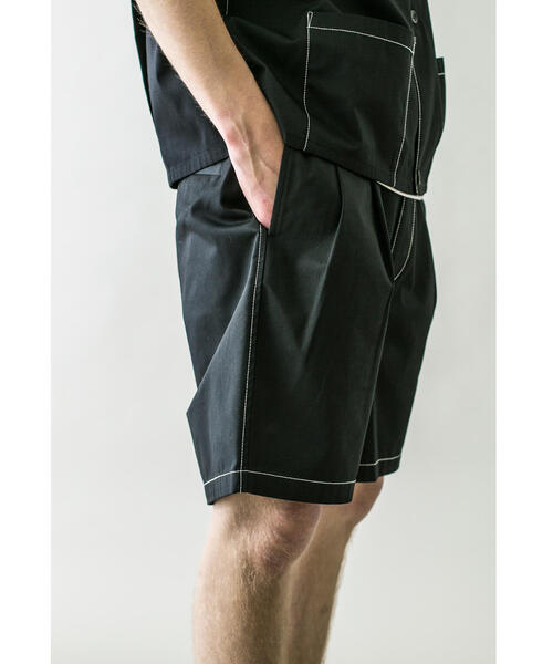 MONKEY TIME（モンキータイム）の「＜monkey time＞ TC TWILL WIDE SHORT stitch/ショートパンツ（その他パンツ・メンズ・ブラウン/ブラック・SMALL/MEDIUM/LARGE）」の4枚目の写真