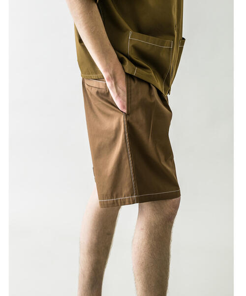 MONKEY TIME（モンキータイム）の「＜monkey time＞ TC TWILL WIDE SHORT stitch/ショートパンツ（その他パンツ・メンズ・ブラウン/ブラック・SMALL/MEDIUM/LARGE）」の8枚目の写真