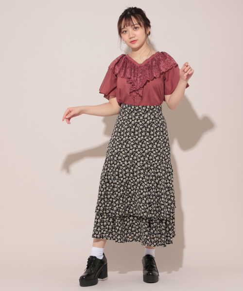 2段フリルロングスカート【ZOZOTOWN限定アイテム】（スカート