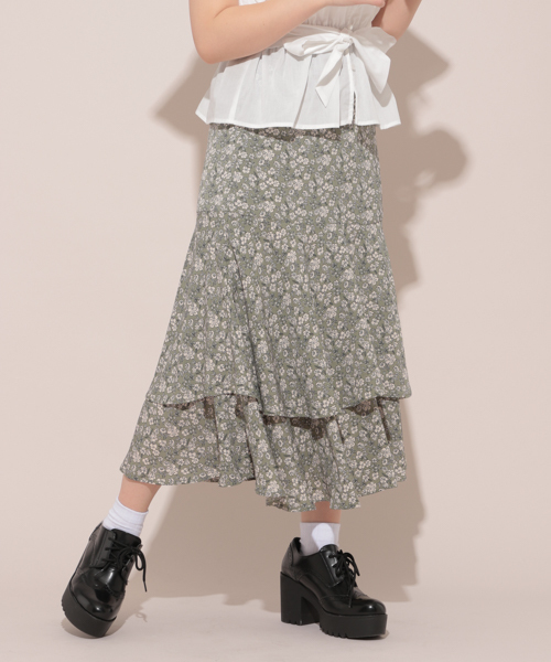 apres jour(アプレジュール)の「2段フリルロングスカート【ZOZOTOWN限定アイテム】(スカート・レディース・オレンジ/ライトグリーン/その他/ブラック/ベージュ/オフホワイト・フリー)」の9枚目の写真