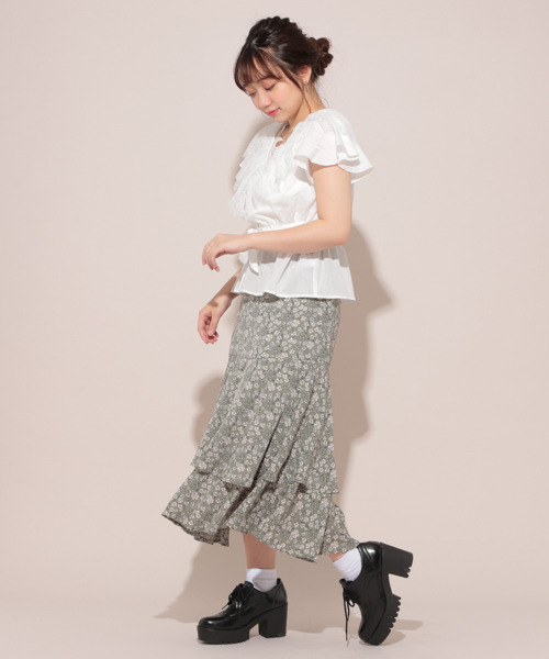 apres jour(アプレジュール)の「2段フリルロングスカート【ZOZOTOWN限定アイテム】(スカート・レディース・オレンジ/ライトグリーン/その他/ブラック/ベージュ/オフホワイト・フリー)」の10枚目の写真
