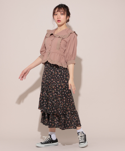 apres jour（アプレジュール）の「2段フリルロングスカート【ZOZOTOWN