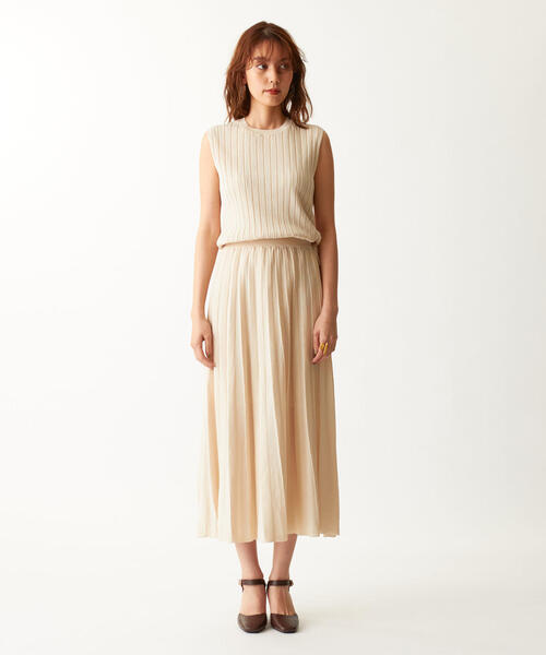 EMMEL REFINES（エメルリファインズ）の「〔ハンドウォッシャブル〕FC HW プリーツライク ノースリーブワンピース（ワンピース・レディース・ベージュ/ナチュラル・FREE）」の15枚目の写真