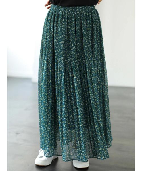 AMERICAN HOLIC（アメリカンホリック）の「シフォンプリーツロングスカート＊（スカート・レディース・ブラック/ネイビー/レッド/グリーン/ドット・FREE）」の8枚目の写真