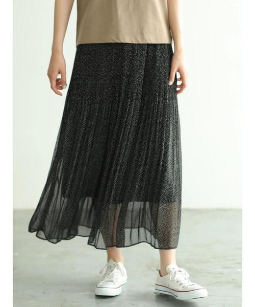 AMERICAN HOLIC（アメリカンホリック）の「シフォンプリーツロングスカート＊（スカート・レディース・ブラック/ネイビー/レッド/グリーン/ドット・FREE）」の14枚目の写真