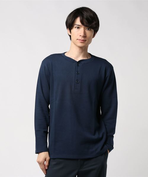 SpinnerBait（スピナーベイト）の「【SPINNER BAIT】スピナーベイト ミニ裏毛 ヘンリーネック L/S TEE 1053MU（Tシャツ/カットソー・メンズ・ホワイト/ライトブルー/ブラック/ベージュ/ネイビー/グレー/レッド/オリーブ/イエロー/ストーン/ワインレッド・44/40/42/50）」の8枚目の写真