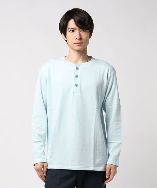 SpinnerBait（スピナーベイト）の「【SPINNER BAIT】スピナーベイト ミニ裏毛 ヘンリーネック L/S TEE 1053MU（Tシャツ/カットソー・メンズ・ホワイト/ライトブルー/ブラック/ベージュ/ネイビー/グレー/レッド/オリーブ/イエロー/ストーン/ワインレッド・44/40/42/50）」の7枚目の写真