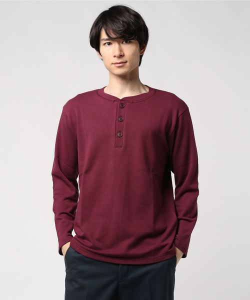 SpinnerBait（スピナーベイト）の「【SPINNER BAIT】スピナーベイト ミニ裏毛 ヘンリーネック L/S TEE 1053MU（Tシャツ/カットソー・メンズ・ホワイト/ライトブルー/ブラック/ベージュ/ネイビー/グレー/レッド/オリーブ/イエロー/ストーン/ワインレッド・44/40/42/50）」の11枚目の写真