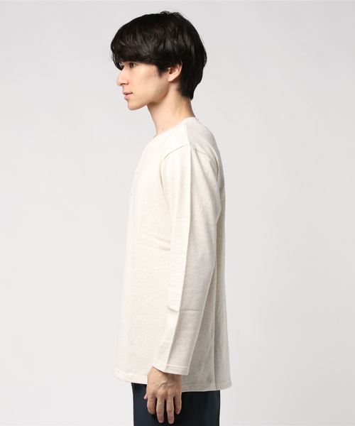 SpinnerBait（スピナーベイト）の「【SPINNER BAIT】スピナーベイト ミニ裏毛 ヘンリーネック L/S TEE 1053MU（Tシャツ/カットソー・メンズ・ホワイト/ライトブルー/ブラック/ベージュ/ネイビー/グレー/レッド/オリーブ/イエロー/ストーン/ワインレッド・44/40/42/50）」の13枚目の写真