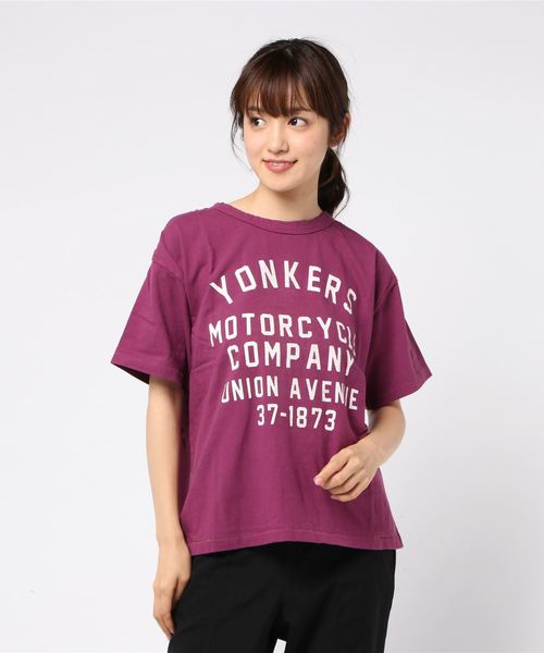 CUBE SUGAR(キューブシュガー)の「CUBE SUGAR/キューブシュガー ビンテージテンジク クルーTEE(Tシャツ/カットソー・レディース・パープル/ネイビー・FREE)」の1枚目の写真