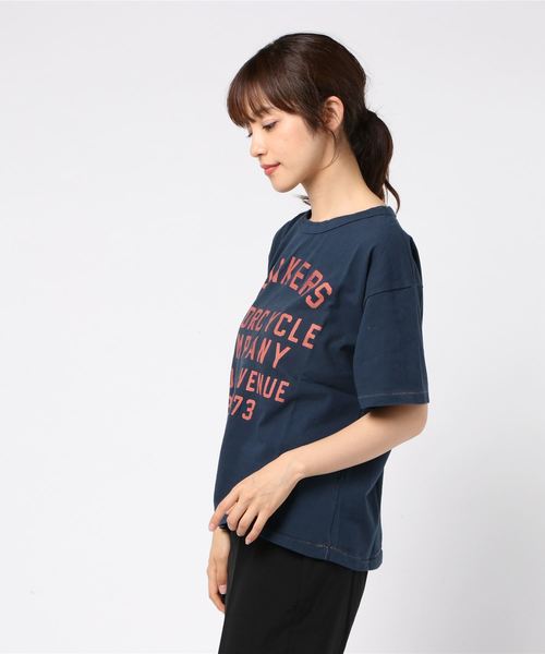 CUBE SUGAR(キューブシュガー)の「CUBE SUGAR/キューブシュガー ビンテージテンジク クルーTEE(Tシャツ/カットソー・レディース・パープル/ネイビー・FREE)」の3枚目の写真