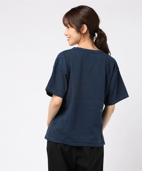 CUBE SUGAR(キューブシュガー)の「CUBE SUGAR/キューブシュガー ビンテージテンジク クルーTEE(Tシャツ/カットソー・レディース・パープル/ネイビー・FREE)」の4枚目の写真