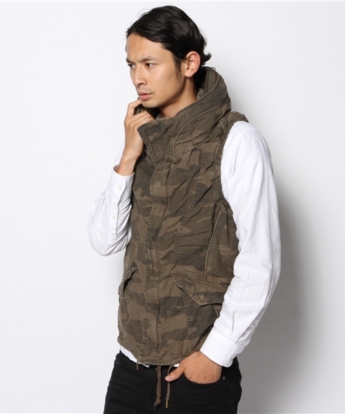 goa（ゴア）の「ツイル×コーデュロイクロゼットフードベスト（その他アウター・メンズ・モカ/ベージュ/カーキ/カモフラージュ・1/2）」の4枚目の写真