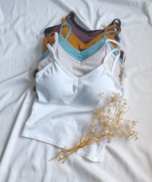 CLEA（クレア）の「カップ付き バックオープン キャミソール（キャミソール・レディース・ブラック/アイボリー/ホワイト/ミント/ブラウン/キャメル・FREE）」の6枚目の写真