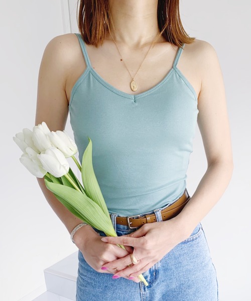 CLEA（クレア）の「カップ付き バックオープン キャミソール（キャミソール・レディース・ブラック/アイボリー/ホワイト/ミント/ブラウン/キャメル・FREE）」の5枚目の写真