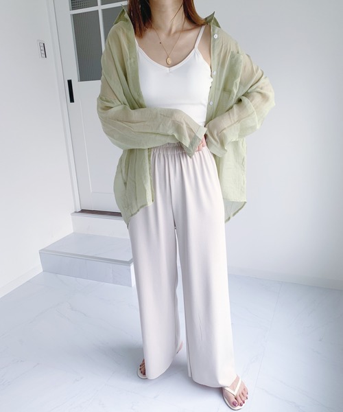 CLEA（クレア）の「カップ付き バックオープン キャミソール（キャミソール・レディース・ブラック/アイボリー/ホワイト/ミント/ブラウン/キャメル・FREE）」の9枚目の写真