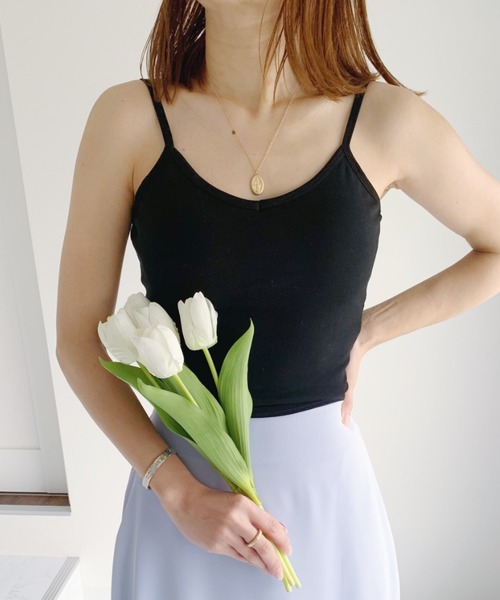 CLEA（クレア）の「カップ付き バックオープン キャミソール（キャミソール・レディース・ブラック/アイボリー/ホワイト/ミント/ブラウン/キャメル・FREE）」の11枚目の写真