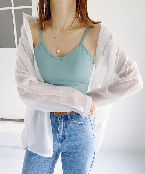 CLEA（クレア）の「カップ付き バックオープン キャミソール（キャミソール・レディース・ブラック/アイボリー/ホワイト/ミント/ブラウン/キャメル・FREE）」の17枚目の写真