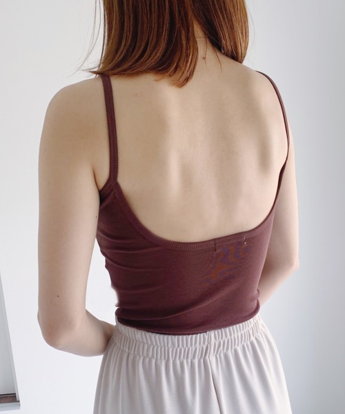 CLEA（クレア）の「カップ付き バックオープン キャミソール（キャミソール・レディース・ブラック/アイボリー/ホワイト/ミント/ブラウン/キャメル・FREE）」の20枚目の写真